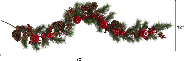 Nearly Natural 6ft. Apple, Berries and Pinecone Artificial Garland