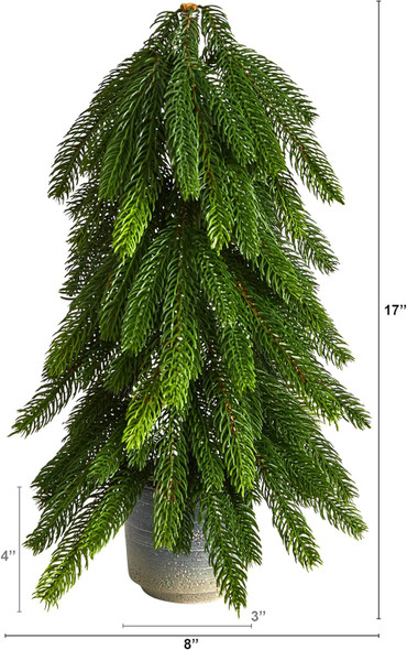 Nearly Natural 17in. Christmas Pine Artificial Tree in Decorative Planter