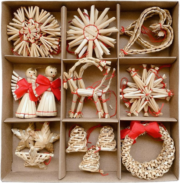 Straw Decoration Set Nordic Christmas Decoration, Star Snowflake Heart Angel Flower Ring Goat, Denmark Norway Nordic straw ornaments,christmas tree ornaments (26Pcs) Straw Decoration Set Nordic Christmas Decoration, Star Snowflake Heart Angel Flower Ring Goat, Denmark Norway Nordic straw ornaments,christmas tree ornaments (26Pcs)