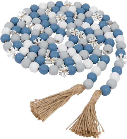 One Holiday Way 9-Foot Rustic Blue, White, and Gray Wood Bead Garland w/Snowflakes Christmas Tree Decoration - Decorative Vintage Wooden Beads for Everyday Chic Country Farmhouse Elegant Home Decor One Holiday Way 9-Foot Rustic Blue, White, and Gray Wood Bead Garland w/Snowflakes Christmas Tree Decoration - Decorative Vintage Wooden Beads for Everyday Chic Country Farmhouse Elegant Home Decor