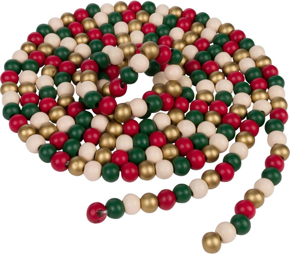 One Holiday Way 9-Foot Rustic Bright Red, Green, White and Gold Wood Bead Garland Christmas Tree Decoration - Decorative Vintage Style Wooden Beads for Everyday Chic Country Farmhouse Xmas Home Decor One Holiday Way 9-Foot Rustic Bright Red, Green, White and Gold Wood Bead Garland Christmas Tree Decoration - Decorative Vintage Style Wooden Beads for Everyday Chic Country Farmhouse Xmas Home Decor
