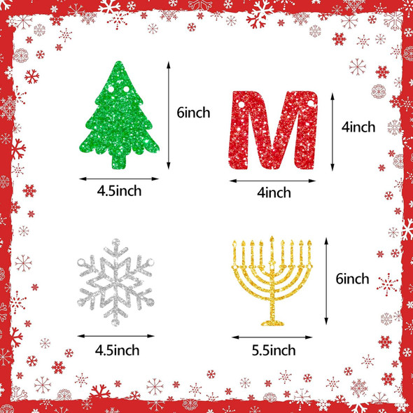 Merry Chrismukkah Banner Glitter Christmas Hanukkah Mixed Banner Christmas Banner Hanukkah Banner Decor Party Decorations Chanukah Festival Party Supplies