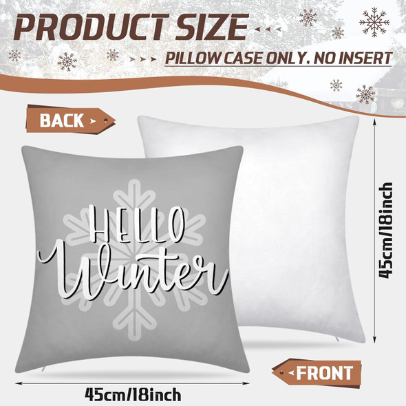 Peryiter 9 Pieces Winter Pillow Covers 18 x 18 Inch Christmas Trees Truck Wreath White Christmas Pillow Cases Winter Holiday Farmhouse Pillow Couch Covers for Winter Christmas Decorations