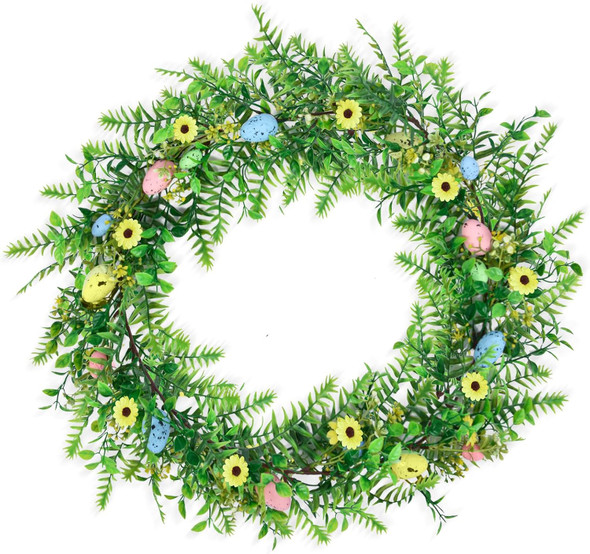 Christmas Decorations Garland, 180CM Easter Eggs Wreath, Artificial Spring Vine Garlands for Front Door Home Kitchen Fireplace Indoor Outdoor Holiday Party DIY Easter Decor