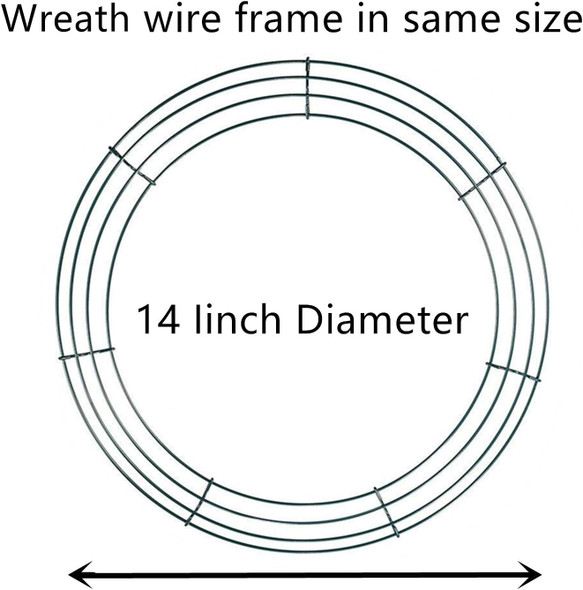 3 Pack Dark Green Christmas Wire Wreath Frame 14 Inch Round DIY Craft Decoration Wire Wreath for Christmas Wedding Holidays Valentines Garden Home Party Decorations