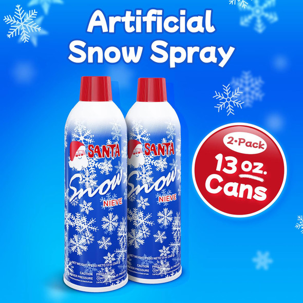 Prextex Winter Textured Snow Spray - 2 Pack 13oz Aerosol Bottles - Flocking Spray for Christmas Tree, Artificial Snow Spray for Crafts, Fake Snow for Windows, Holiday Decorations, Snow Effect