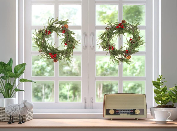 RECUTMS 6.5FT Christmas Garland with Lights Artificial Red Berry Garland and Pinecones Christmas Decorations Indoor Xmas Lighted Garland Fireplace Decor