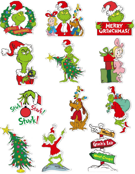 RINOLY 12 Pcs Christmas Magnets for Fridge,Christmas Magnet for Door Refrigerator Mailbox Garage Metal Door Decor