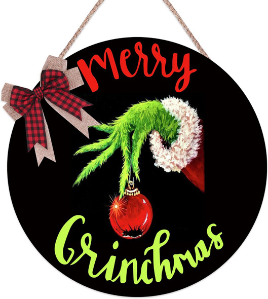 Christmas Wooden Door Hanger Holiday Hanging Sign Decor Door Decorations Outdoor Indoor Wall Decor for Christmas Party Supplies Favors