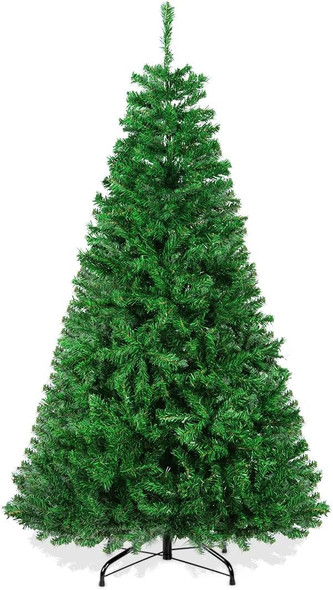 Christmas Tree, 6 FT Artificial Christmas Tree, Xmas Pine Tree with Solid Foldable Metal Stand Perfect for Indoor and Outdoor Holiday Decoration, Green