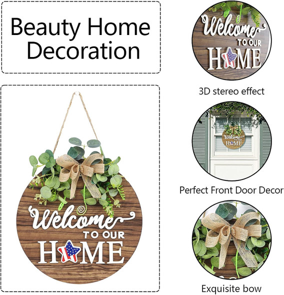 Interchangeable Seasonal Welcome Sign Front Door Decoration, Rustic Round Wood Wreaths Wall Hanging Outdoor, Farmhouse, Porch, for Spring Summer Fall All Seasons Holiday Halloween Christmas. Interchangeable Seasonal Welcome Sign Front Door Decoration, Rustic Round Wood Wreaths Wall Hanging Outdoor, Farmhouse, Porch, for Spring Summer Fall All Seasons Holiday Halloween Christmas.