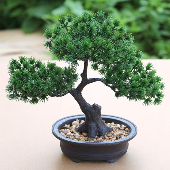 Artificial Bonsai Pine Tree, Fake Desk Plants Room Decor for Desktop Display Simulation Office Living Room Zen Garden Decoration Indoor Home Décor