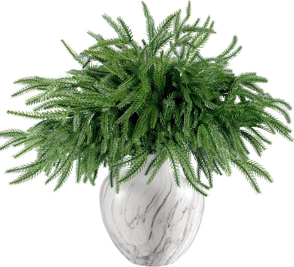 Sggvecsy 10 Pcs Christmas Norfolk Pine Branches Artificial Christmas Branches Faux Christmas Greenery Norfolk Pine Stems Christmas Cedar Stems for Xmas Home DIY Crafts Garland Indoor Outdoor Decor