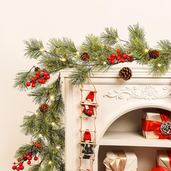 2Pack SHareconn 9FT Smokey Christmas Garland,Prelit Natual Rustic Cedar Pine Garland with Multi-Color Lights/Battery Operated,for Mantle Stairs Railing Fireplace Xmas Indoor Outdoor Lighted Decoration 2Pack SHareconn 9FT Smokey Christmas Garland,Prelit Natual Rustic Cedar Pine Garland with Multi-Color Lights/Battery Operated,for Mantle Stairs Railing Fireplace Xmas Indoor Outdoor Lighted Decoration