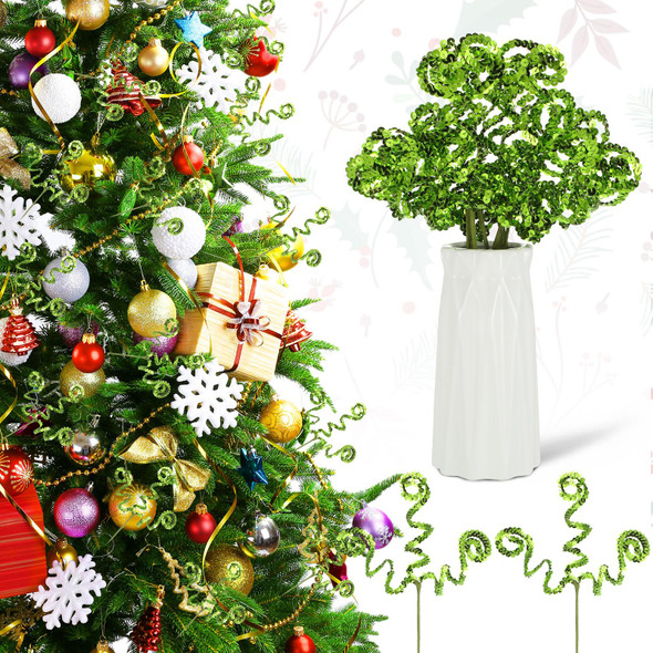 Sliner 20 Pcs Christmas Sequins Curly Pick Ornament 12 Inch Christmas Tree Decoration Candy Shape Christmas Tree Topper Ornament Sprays Spiral Stem for Party Wedding Home Decor DIY Crafts(Green) Sliner 20 Pcs Christmas Sequins Curly Pick Ornament 12 Inch Christmas Tree Decoration Candy Shape Christmas Tree Topper Ornament Sprays Spiral Stem for Party Wedding Home Decor DIY Crafts(Green)