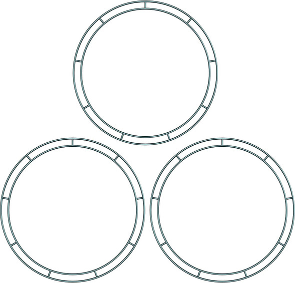 3 Packs Christmas Dark Green 12 Inches Wire Wreath Rings Wire Wreath Frame for Year Valentines Decoration (Style B)
