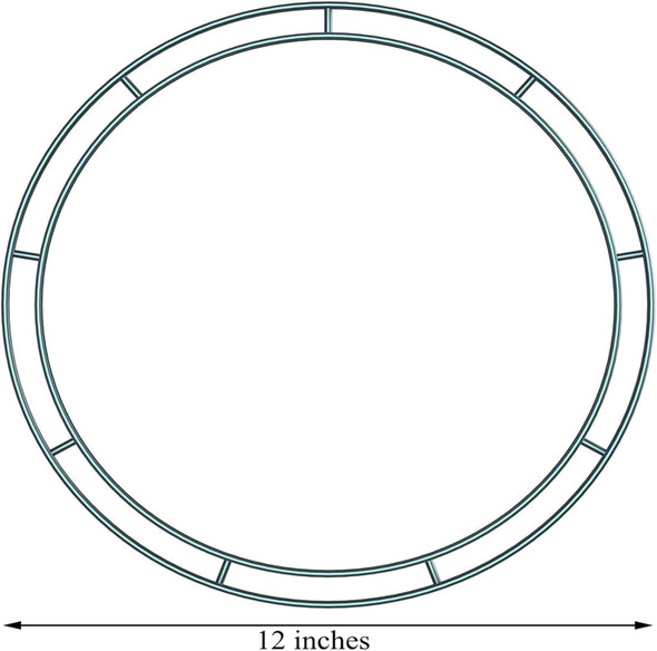 3 Packs Christmas Dark Green 12 Inches Wire Wreath Rings Wire Wreath Frame for Year Valentines Decoration (Style B)