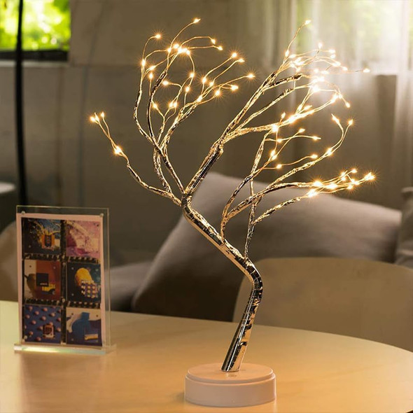 LED Bonsai Tree Light for Room Decor 20" 108 LED Artificial Fairy Light Tree Battery/USB Operated Tabletop Warm Light Lighted Tree for Home Room Decor （8 Function）