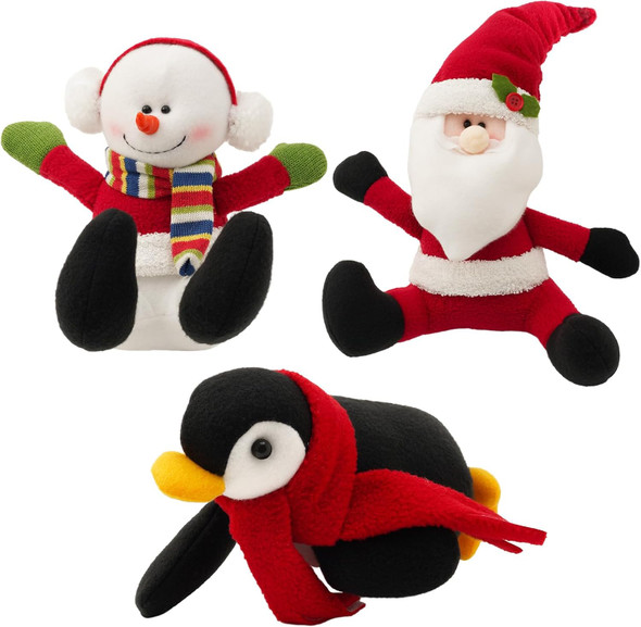 Lighted Christmas Stairs Decorations Railing Banister Set Christmas Garland for Stairs Sliding Stuffed Penguin Santa Snowman Banister on Snow Handrail for Staircase Decoration Holiday Snow Surfing Set