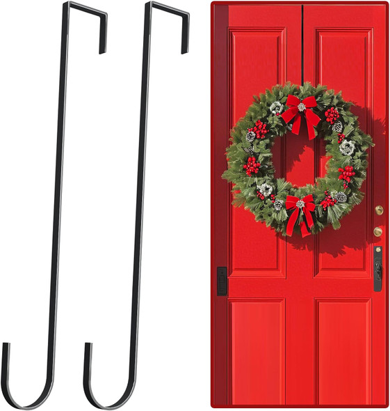 15" Wreath Hangers for Front Door,2 Pack Wreath Door Hanger,Non Scratch Over The Door Hooks Halloween Christmas Easter Decorations Welcome Sign for Front Door Décor, Slim Hangers 15" Wreath Hangers for Front Door,2 Pack Wreath Door Hanger,Non Scratch Over The Door Hooks Halloween Christmas Easter Decorations Welcome Sign for Front Door Décor, Slim Hangers