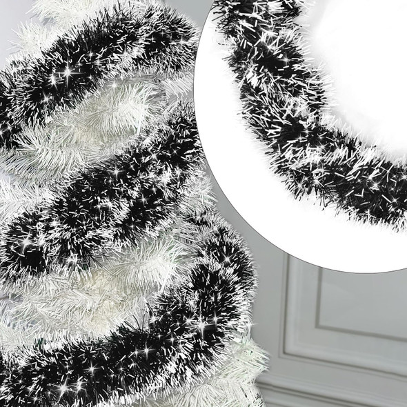 TURNMEON 5 Pack Total 33 Feet Tinsel Christmas Garlands Decoration Metallic Streamers Dark Green Christmas Tree Decor Holiday Xmas Party Supplies Indoor Outdoor Home Decor, Each 6.6 Ft TURNMEON 5 Pack Total 33 Feet Tinsel Christmas Garlands Decoration Metallic Streamers Dark Green Christmas Tree Decor Holiday Xmas Party Supplies Indoor Outdoor Home Decor, Each 6.6 Ft