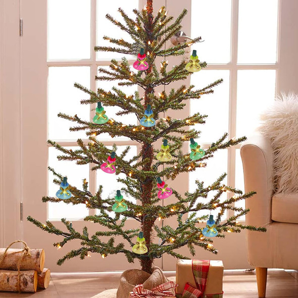 Twinkle Star Set of 30 Christmas Musical Bell String Lights, 25 Classical Holiday Songs, 7 Functions Clear Incandescent Bulb Green Wire Light with Multicolor Bells for Indoor Xmas Home Decorations