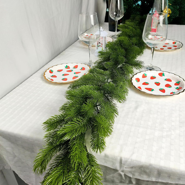 Christmas Norfolk Pine Garland for Mantle Stair Railing Door Xmas Wreath DIY Festival Decoration Artificial Realistic Greenery Pine Garland (5 Foot Long)