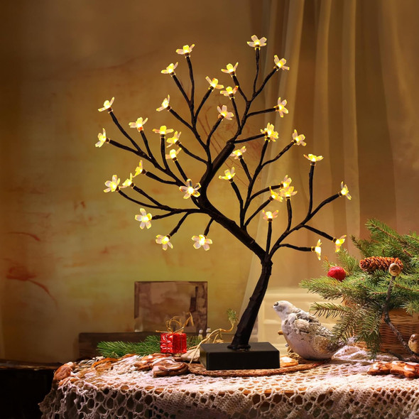 Vanthylit Multicolor Cherry Blossom Tree Lights with Remote Control, 36 LED Color Changing Cherry Blossom Decor, RGB Christmas Tree Lamp for Indoor Outdoor Home Party Holiday Christmas Decorations