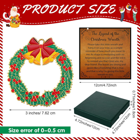 Christmas Wreath s Set The Legend of The Christmas Wreath Hanging Wreath Ornament on Card with Box Religious Christmas Wreath Ornament for Holiday Xmas Tree Home Party Favors