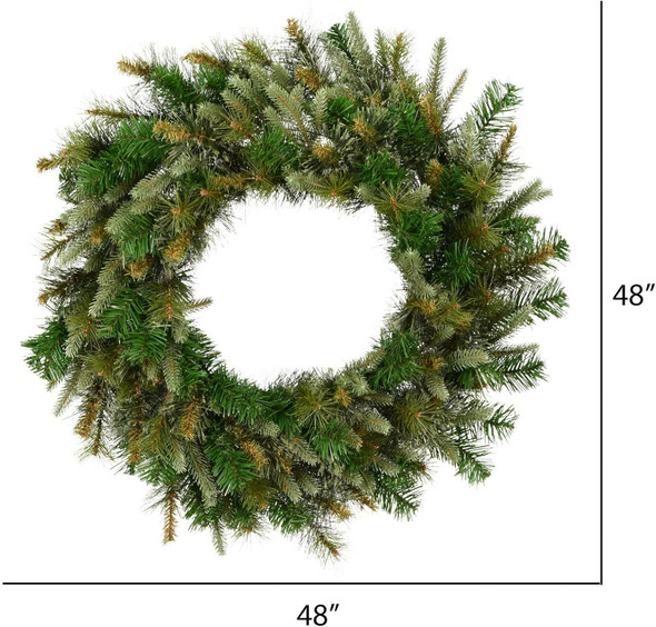 Vickerman 48" Unlit Cashmere Wreath - Artificial Christmas Wreath - Natural Looking Wreath with PVC Needles - Reliable and Durable - Front Door or Mantel Wreath