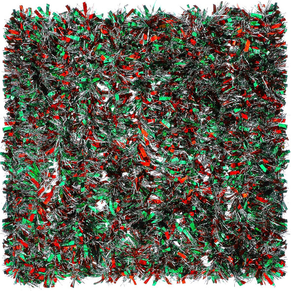 39.4 Feet Christmas Tinsel Garland Metallic Twist Garland Shiny Hanging Garland Ornaments for Christmas Tree Party Supplies Indoor and Outdoor Decoration (Red, Green and Silver)