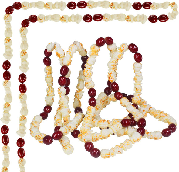 18 feet Artificial Popcorn and Cranberry Garland Strand Old Fashion Christmas Tree Garland String for Christmas Holiday Season Vintage Decoration 18 feet Artificial Popcorn and Cranberry Garland Strand Old Fashion Christmas Tree Garland String for Christmas Holiday Season Vintage Decoration
