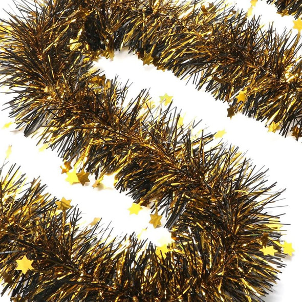 4Pcs Graduation Party Tinsel Garland 26 Feet Black Gold Tinsel Twist Banner Metallic Tinsel Grad Party Hanging Ornament for Graduation Party DIY Wreath Craft Home School Tree Wall Decoration