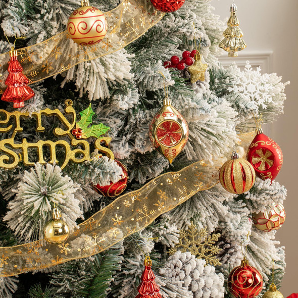 114 Pcs Red and Gold Christmas Ball Ornaments Set, Xmas Tree Ornament Bulk Decoration, Shatterproof Decorative Hanging Baubles for Party Holiday Wreath Garland Home Décor