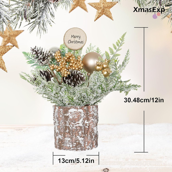Small Christmas Tree Mini Christmas Tree with Balls Tabletop Tree Artificial Xmas Tree Table top Christmas Tree Decoration for Home Party, Wedding, Office Table