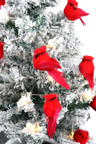 12 PCS Cardinals Christmas Ornaments, Clip On Artificial Red Birds Cardinals for Christmas Tree Ornaments Wreath Centerpiece Crafts Bird Decorations - 3.7" Long 12 PCS Cardinals Christmas Ornaments, Clip On Artificial Red Birds Cardinals for Christmas Tree Ornaments Wreath Centerpiece Crafts Bird Decorations - 3.7" Long