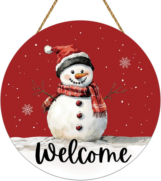 Snowman Christmas Decorations Christmas Door Decor Winter Decor Snowman Christmas Door Sign Winter Wreath Wooden Christmas Door Hanger Christmas Welcome Sign for Front Door Wall Indoor Home Decor