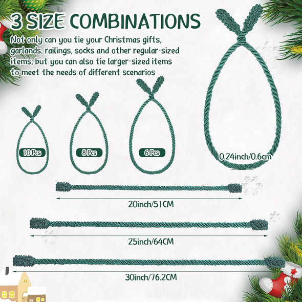 Zhengmy 24 Pcs Christmas Garland Ties Extra Long 30 Inches 25 Inches 20 Inches Decorative Twist Tie for Banister Reusable Flexible Twist Tie for Garland Stairway Railing Xmas Holiday Home Decor(Green) Zhengmy 24 Pcs Christmas Garland Ties Extra Long 30 Inches 25 Inches 20 Inches Decorative Twist Tie for Banister Reusable Flexible Twist Tie for Garland Stairway Railing Xmas Holiday Home Decor(Green)