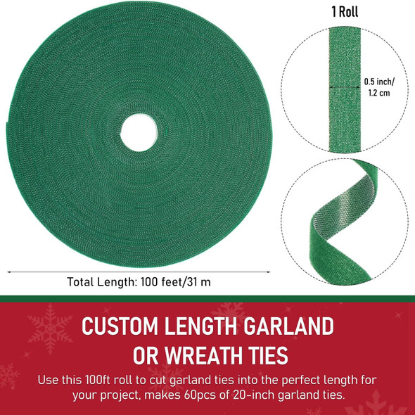 Zhengmy 100ft Christmas Garland Ties Christmas Decorative Holiday Garland Ties Cuttable Cable Straps for Christmas Halloween Party Yard Wall Doorway Outdoor Decoration(Green) Zhengmy 100ft Christmas Garland Ties Christmas Decorative Holiday Garland Ties Cuttable Cable Straps for Christmas Halloween Party Yard Wall Doorway Outdoor Decoration(Green)