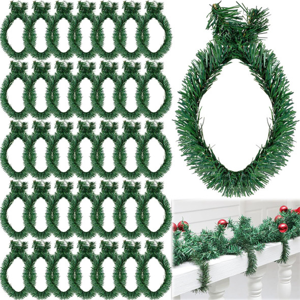 Zhengmy 30 Pcs 20'' Total 50 Ft Christmas Garland Ties Flexible Greenery Stems Artificial Pine Needles Twist Wired Tree Branches for Christmas Stairs Railing DIY Craft Wrapping(Pine) Zhengmy 30 Pcs 20'' Total 50 Ft Christmas Garland Ties Flexible Greenery Stems Artificial Pine Needles Twist Wired Tree Branches for Christmas Stairs Railing DIY Craft Wrapping(Pine)