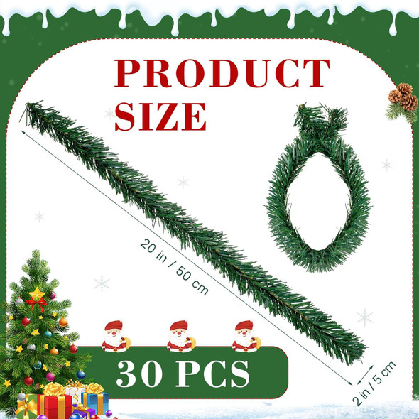 Zhengmy 30 Pcs 20'' Total 50 Ft Christmas Garland Ties Flexible Greenery Stems Artificial Pine Needles Twist Wired Tree Branches for Christmas Stairs Railing DIY Craft Wrapping(Pine) Zhengmy 30 Pcs 20'' Total 50 Ft Christmas Garland Ties Flexible Greenery Stems Artificial Pine Needles Twist Wired Tree Branches for Christmas Stairs Railing DIY Craft Wrapping(Pine)