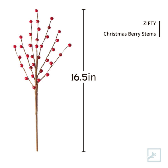 ZIFTY 15Pcs Artificial Holly Berry Stem, 16.5 Inch Holly Berry Pick Decorative Wire Branch Sprays for Christmas Tree Decorations DIY Crafts Flower Arrangements Wedding Holiday Home Decor (Red) ZIFTY 15Pcs Artificial Holly Berry Stem, 16.5 Inch Holly Berry Pick Decorative Wire Branch Sprays for Christmas Tree Decorations DIY Crafts Flower Arrangements Wedding Holiday Home Decor (Red)