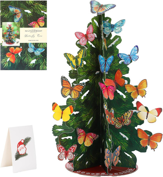 Pop Up DIY Folding Christmas Tree 19.7 Inch Fall Holiday Tree Home Decorations,with Butterfly,Christmas Decoration, Cards,Envelopes,for Christmas Indoor Outdoor Decoration (Butterfly) Pop Up DIY Folding Christmas Tree 19.7 Inch Fall Holiday Tree Home Decorations,with Butterfly,Christmas Decoration, Cards,Envelopes,for Christmas Indoor Outdoor Decoration (Butterfly)