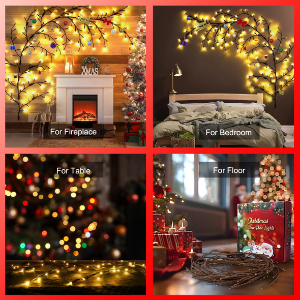 Willow Vine Lights Room Decor,7.5Ft Christmas Swags Decorations Indoor Walls Decor with Remote Control,18 Branches 144 LEDs Twinkle Tree Lighted Branches for Walls Bedroom Home Decor(1PCS) Willow Vine Lights Room Decor,7.5Ft Christmas Swags Decorations Indoor Walls Decor with Remote Control,18 Branches 144 LEDs Twinkle Tree Lighted Branches for Walls Bedroom Home Decor(1PCS)