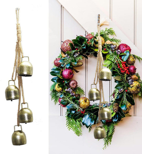 Christmas Bells for Decoration, Gold Bells Metal Vintage Bells with Jute Hanging Rope, Christmas Cow Bells Perfect for Doors, Windows, Wreaths, Living Rooms, Christmas Trees,Gardens(1Set/4 Gold Bells) Christmas Bells for Decoration, Gold Bells Metal Vintage Bells with Jute Hanging Rope, Christmas Cow Bells Perfect for Doors, Windows, Wreaths, Living Rooms, Christmas Trees,Gardens(1Set/4 Gold Bells)