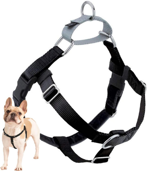 2 Hounds Design dom No Pull Dog Harness Comfortable Control For Easy Walking Adjustable Dog Harness Small, Medium & Large Dogs Made In Usa Solid Colors 5/8 Md Black