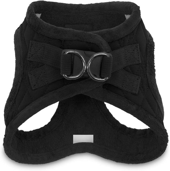 Voyager Step-In Plush Dog Harness – Soft Plush, Step In Vest Harness For Small And Medium Dogs By Best Pet Supplies - Black Plush, S (Chest: 14.5 - 16)