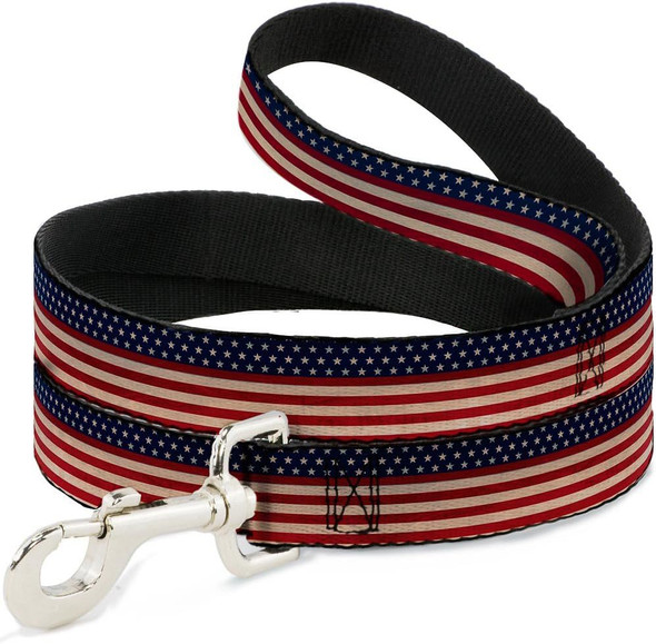 Dog Leash American Flag Stripe 6 Feet Long 0.5 Inch Wide