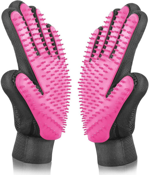 Pet Dog Cat Grooming Glove With 261Tips,Gentle Deshedding Brush Glove,Efficient Pet Hair Remover Mitt,Massage Tool With Enhanced Five Finger Design,For Dog,Cat,Rabbit,Horse With Long/Short Fur