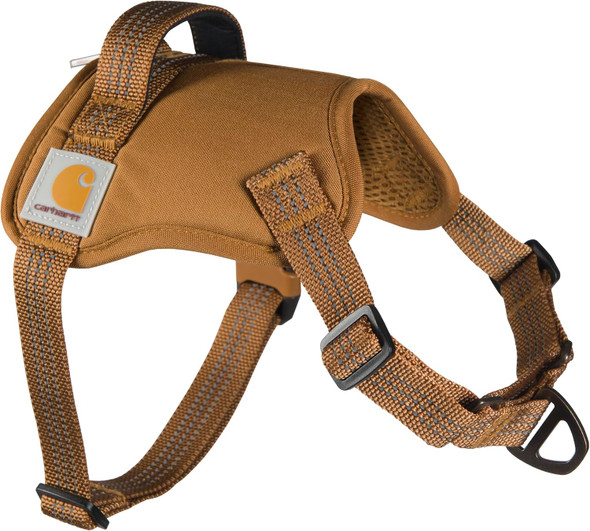 Carhartt Nylon Duck No Pull Dog Harness, Fully Adjustable Dog Harness With Quick Control Handle And Reflective Accents, Carhartt Brown, Large